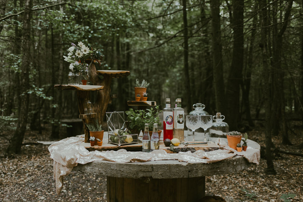 Bar Drinks Dreamy Woodland Wedding Ideas Jasmine Andrews Photography