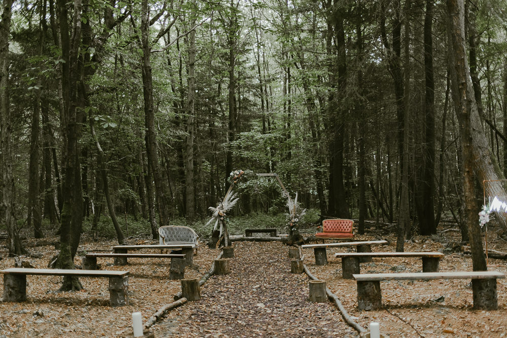 Outdoor Ceremony Aisle Hexagon Backdrop Pampas Grass Greenery Foliage Dreamy Woodland Wedding Ideas Jasmine Andrews Photography