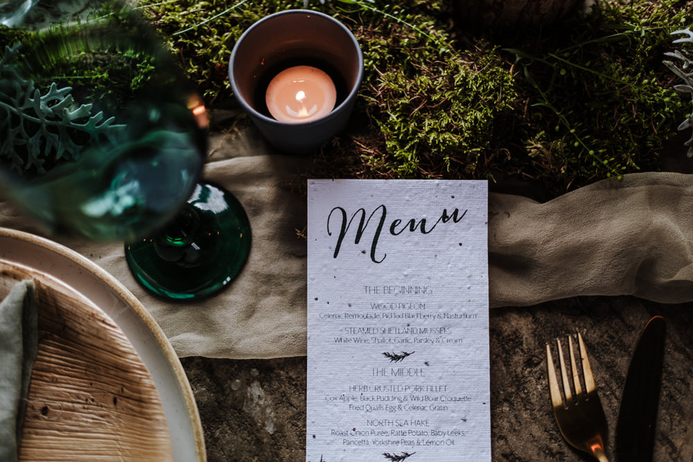 Menu Card Stationery Ethical Wedding Ideas Jenna Kathleen Photographer