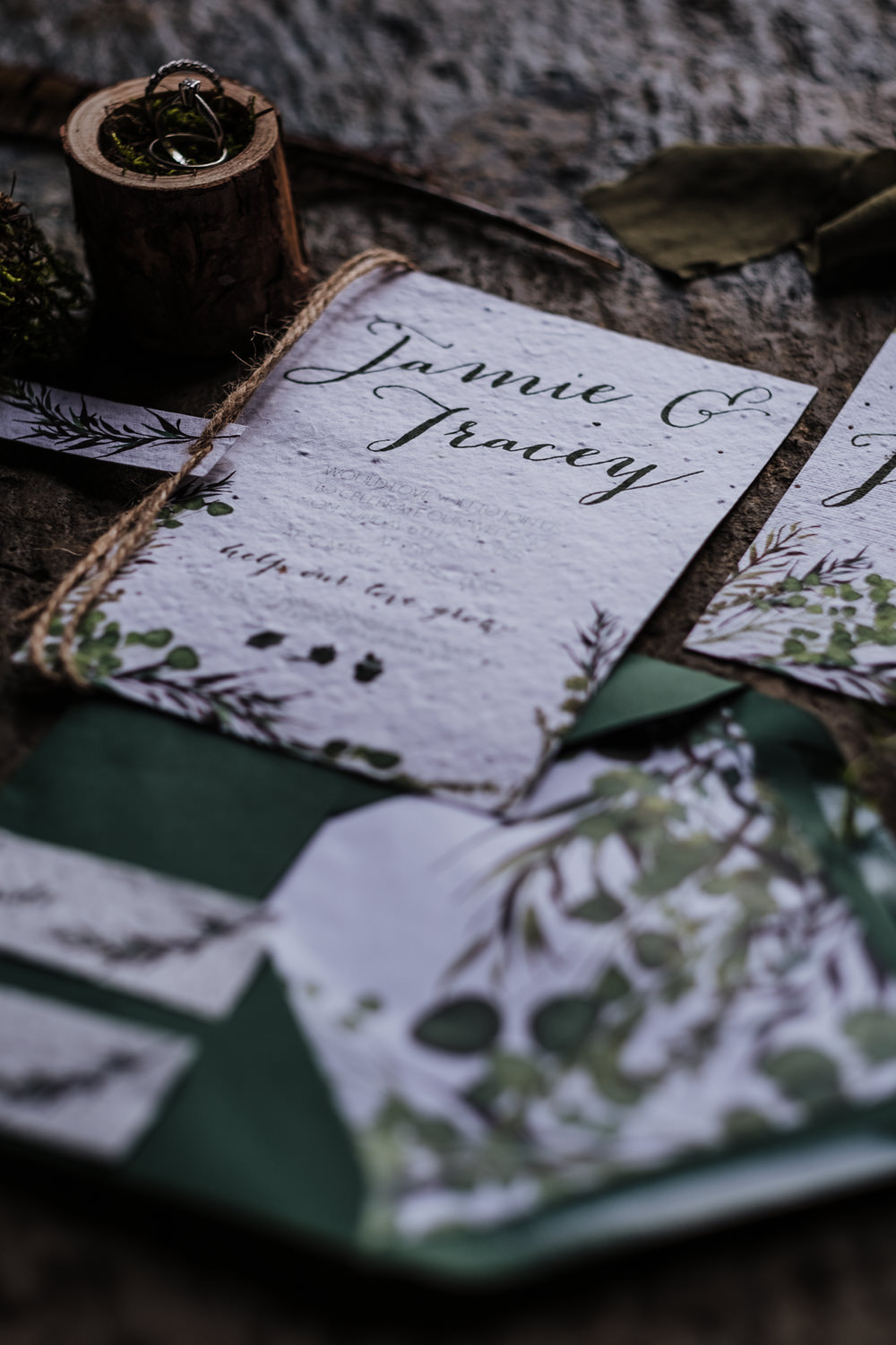Stationery Invites Invitations Greenery Foliage Suite Ethical Wedding Ideas Jenna Kathleen Photographer