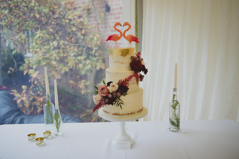 Buttercream Cake Flowers Floral Flamingo Topper Garthmyl Hall Wedding Sasha Weddings