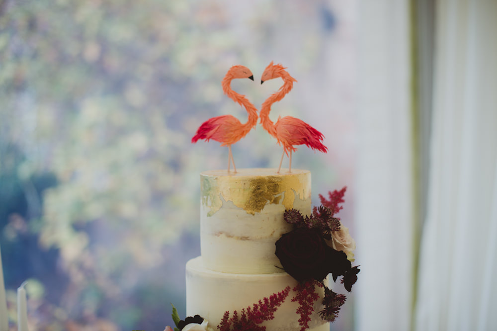 Buttercream Cake Flowers Floral Flamingo Topper Garthmyl Hall Wedding Sasha Weddings