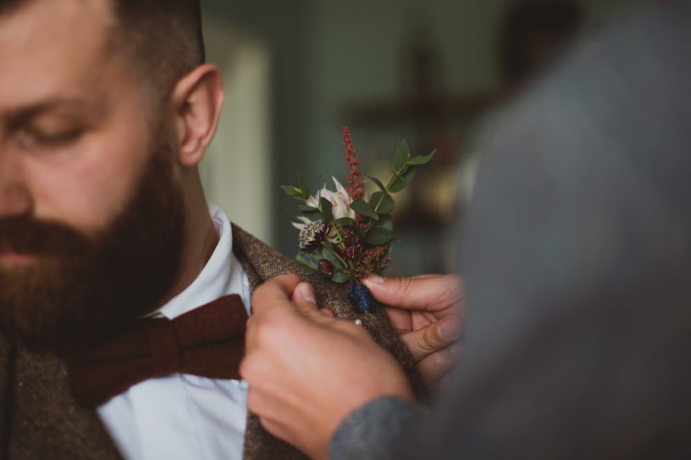 Buttonhole Groom Garthmyl Hall Wedding Sasha Weddings
