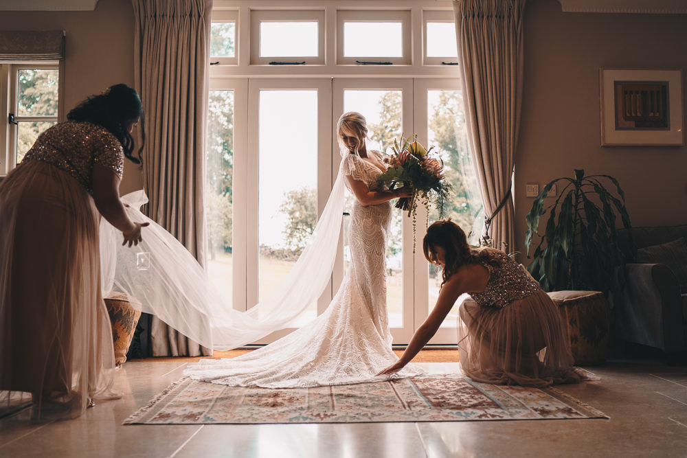 Dress Gown Bride Bridal Made with Love Sequins Veil Glittery Wedding Winnington & Coe