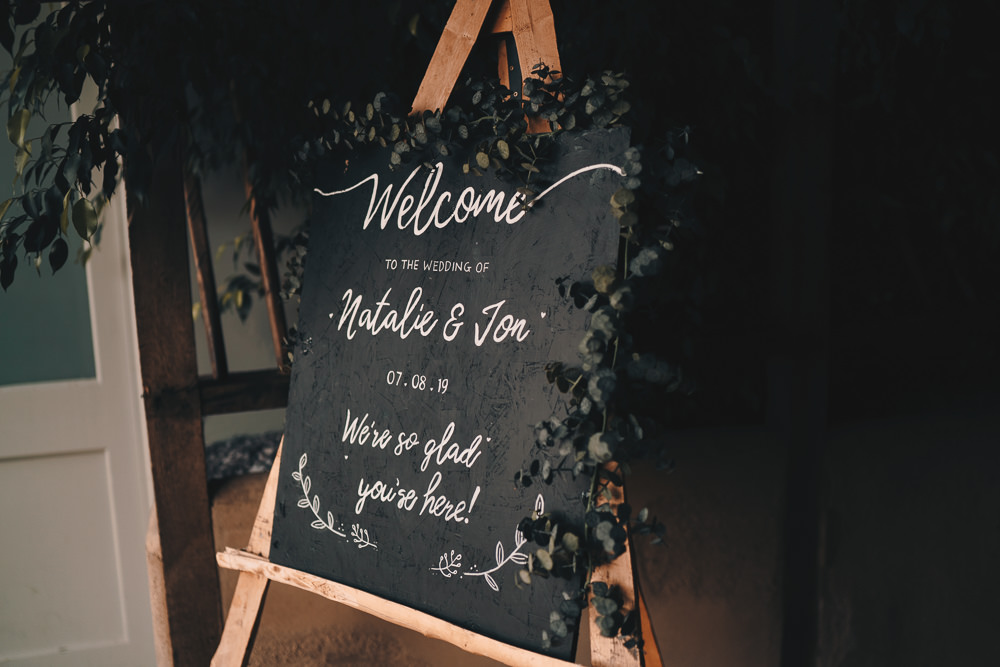 Welcome Sign Chalk Board Signs Signage Glittery Wedding Winnington & Coe
