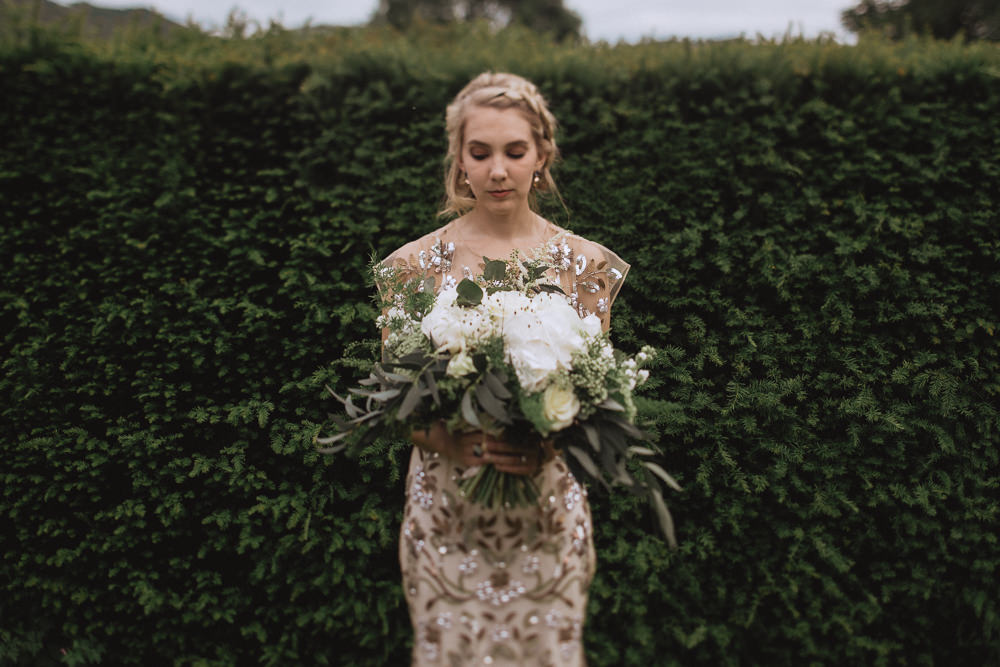 Dress Gown Bride Bridal BHLDN Sequin Beading Natural Marquee Wedding Fox & Bear Photography