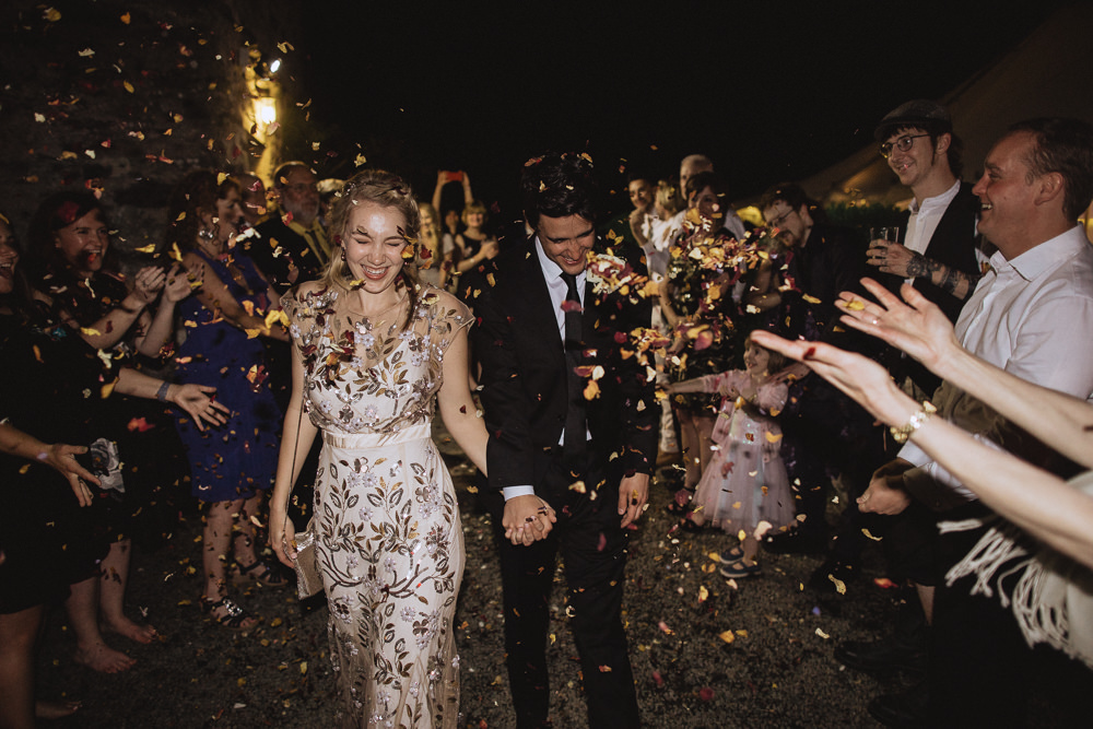Confetti Throw Natural Marquee Wedding Fox & Bear Photography