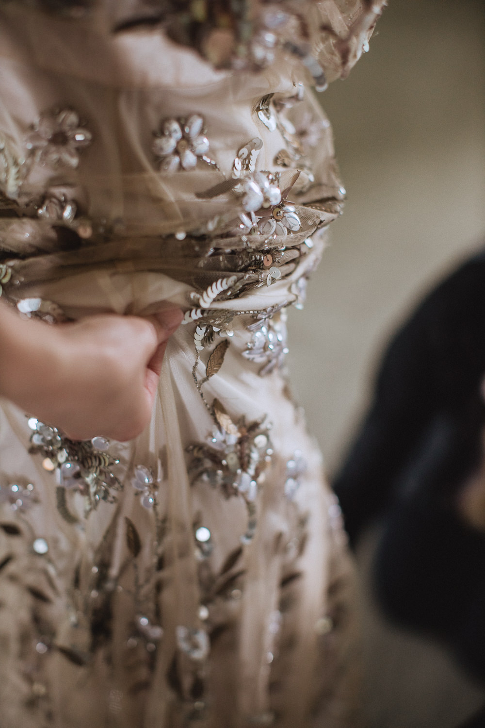 Dress Gown Bride Bridal BHLDN Sequin Beading Natural Marquee Wedding Fox & Bear Photography