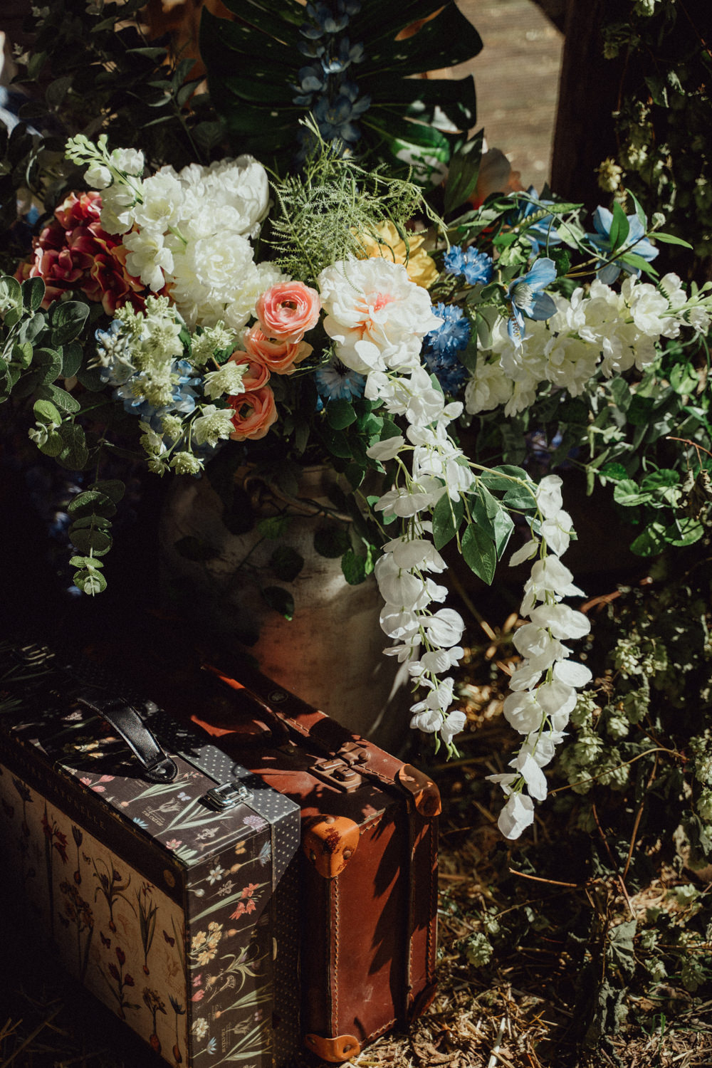 Milk Churn Flowers Decor Pitt Hall Barn Wedding Emily & Steve Photography