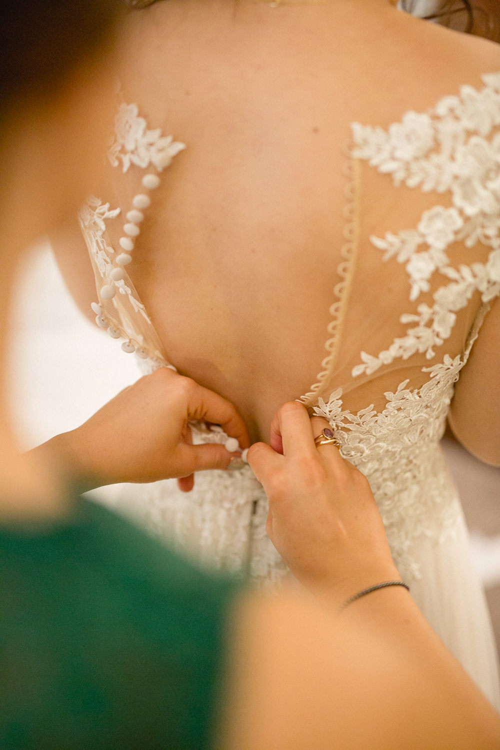 Dress Gown Bride Bridal Illustion Lace Back Buttons Long Sleeves Sheffield Town Hall Wedding Mark Newton Wedding Photography