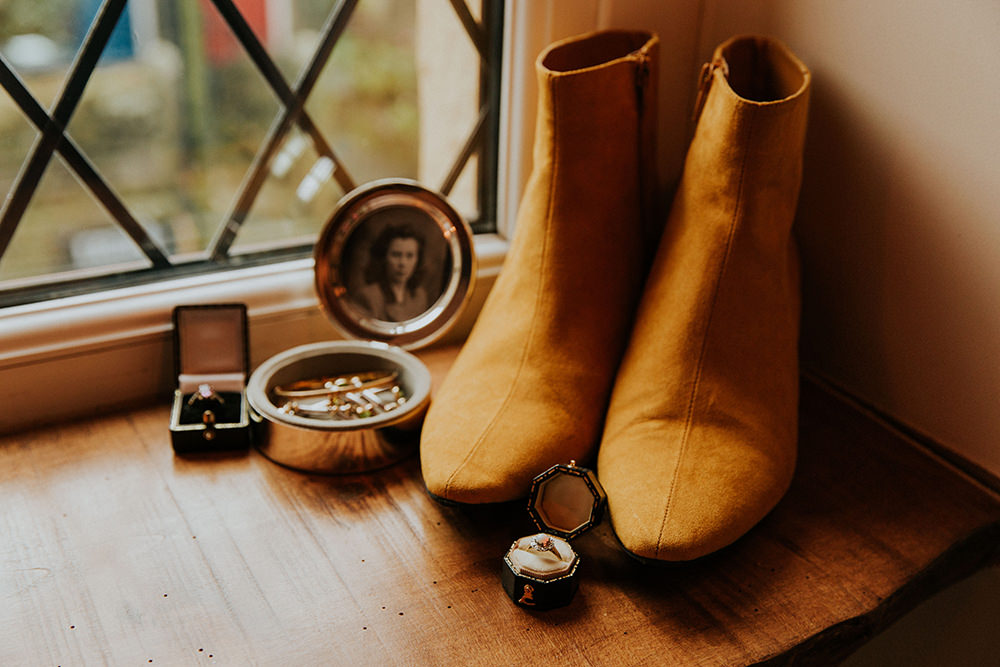 Mustard Boots Bride Bridal Simple Autumn Wedding Maddie Farris Photography