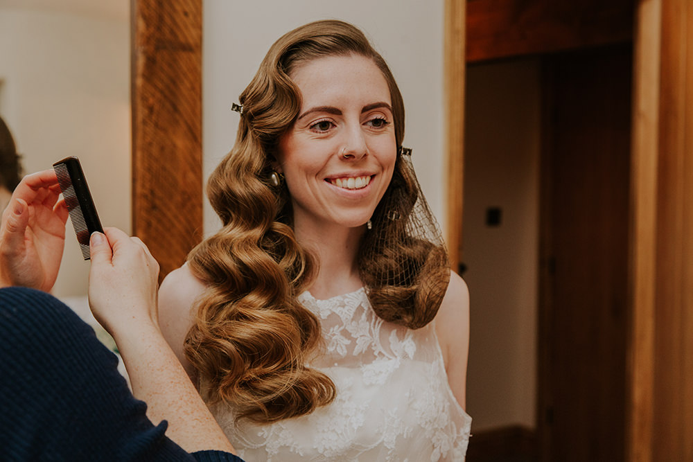 Hair Bride Bridal Bridesmaid Vintage Style Simple Autumn Wedding Maddie Farris Photography