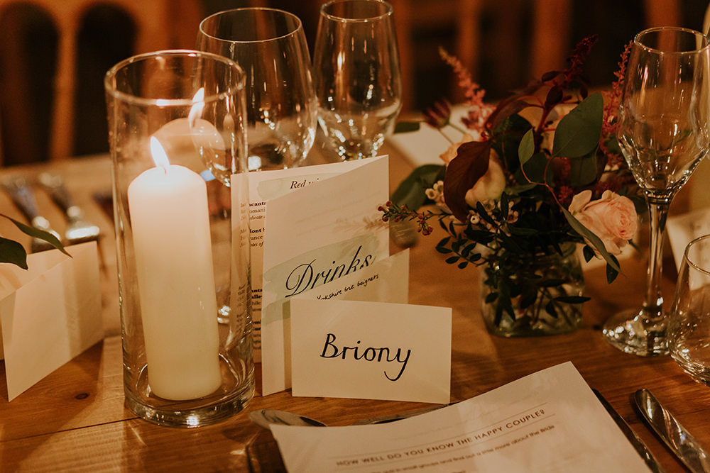 Place Name Card Simple Autumn Wedding Maddie Farris Photography