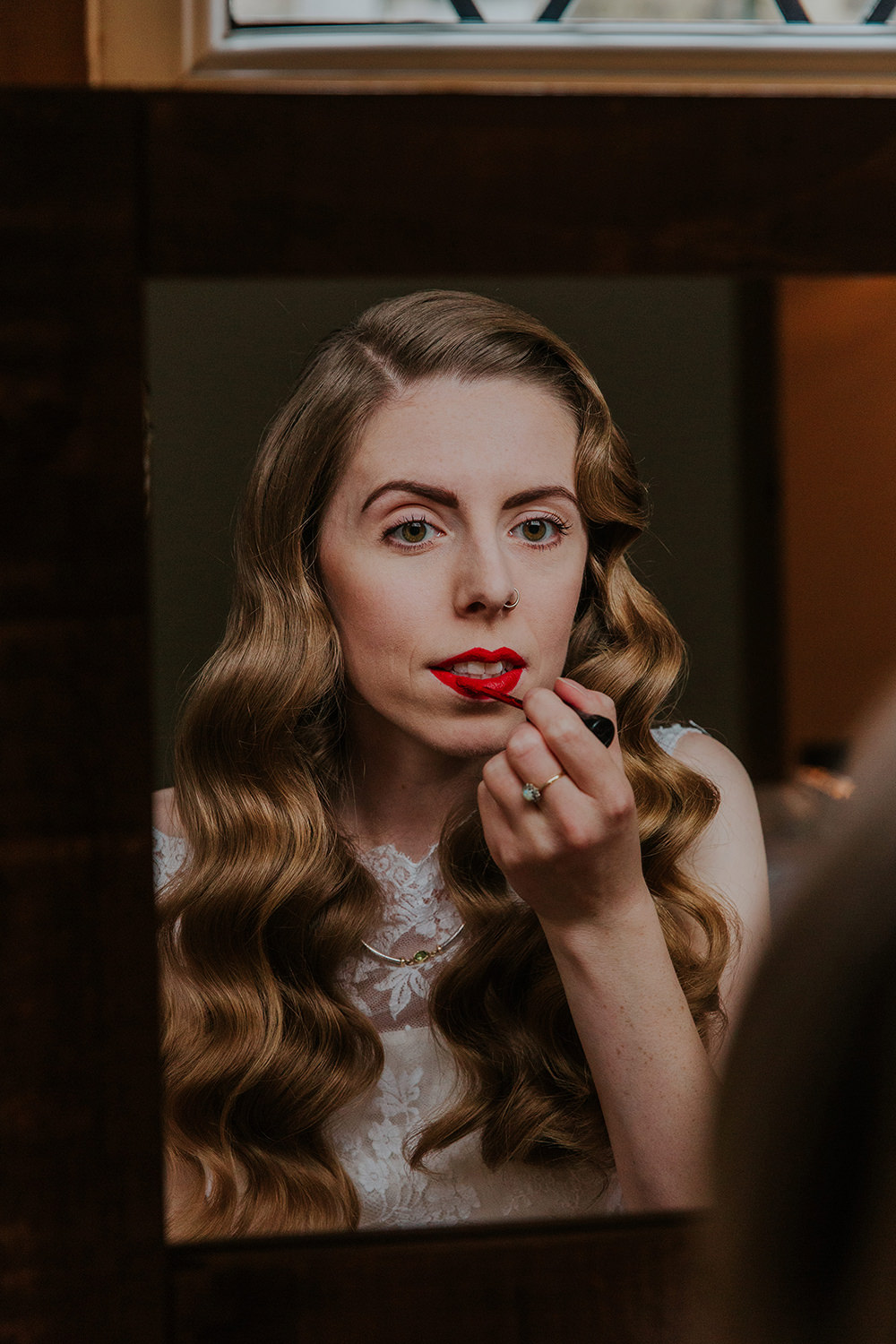 Bride Bridal Make Up Simple Autumn Wedding Maddie Farris Photography
