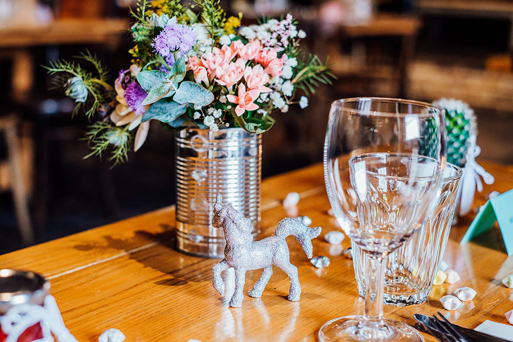 Unicorn Table Decor Sparkly Wedding Anna Pumer Photography