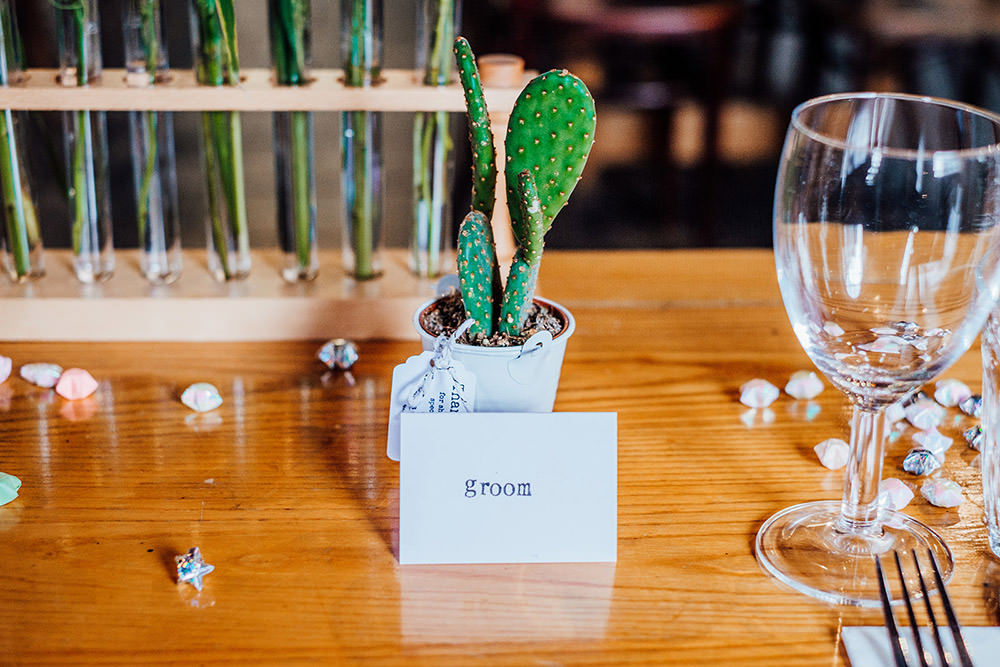 Cacti Favours Place Name Sparkly Wedding Anna Pumer Photography