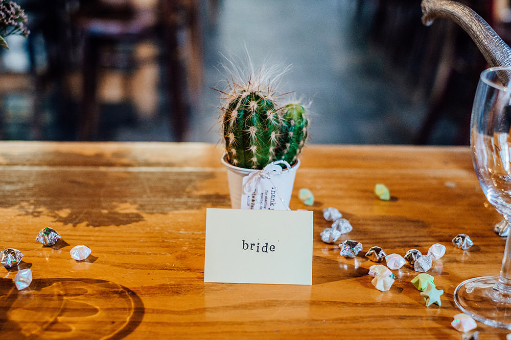 Cacti Favours Place Name Sparkly Wedding Anna Pumer Photography