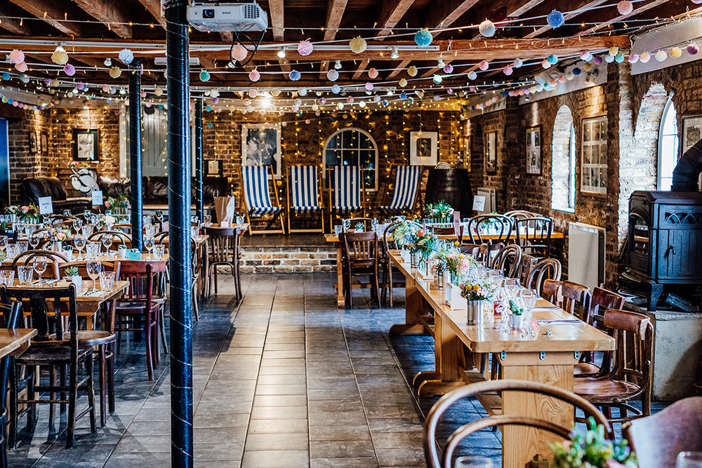 Long Tables Fairy Lights Pom Poms Sparkly Wedding Anna Pumer Photography