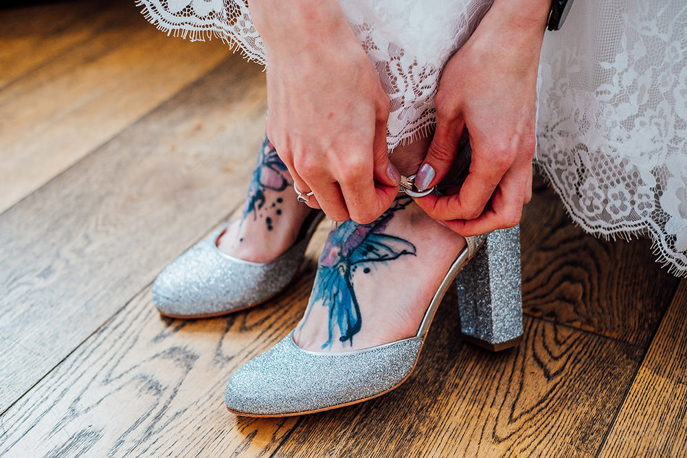 Silver Glitter Shoes Bride Bridal Sparkly Wedding Anna Pumer Photography