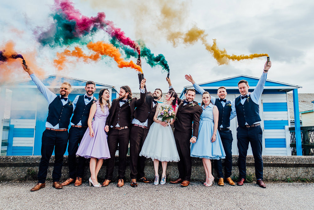 Sparkly Wedding Anna Pumer Photography Smoke Bombs Portrait Photo Photograph