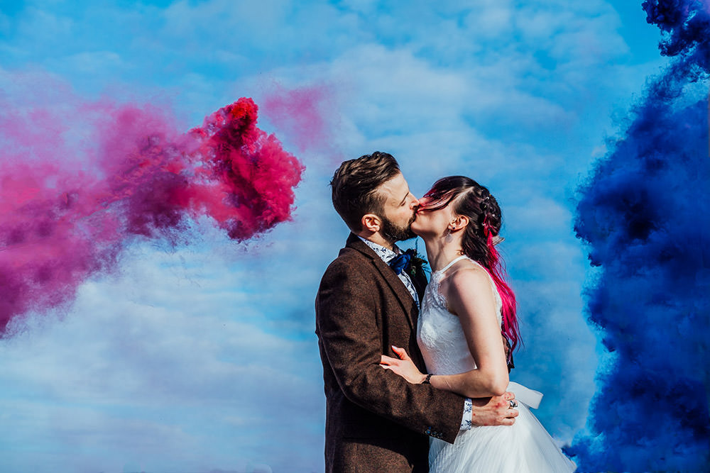 Sparkly Wedding Anna Pumer Photography Smoke Bombs Portrait Photo Photograph