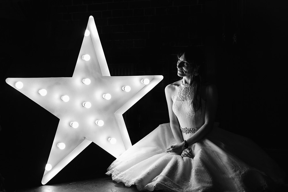 Dress Gown Bride Bridal House of Mooshki Short Tea Length Sparkly Wedding Anna Pumer Photography
