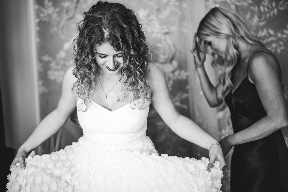 Charlie Brear Two Piece Skirt Top Dress Gown Bride Bridal Sperry Tent Wedding Hayley Baxter Photography