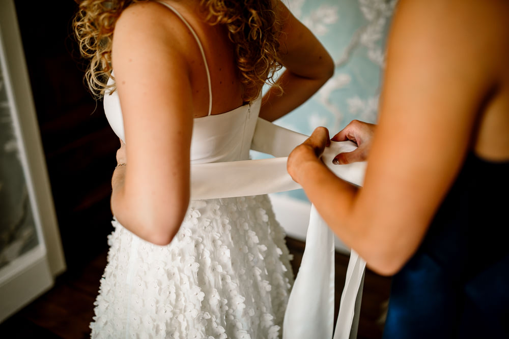Charlie Brear Two Piece Skirt Top Dress Gown Bride Bridal Sperry Tent Wedding Hayley Baxter Photography