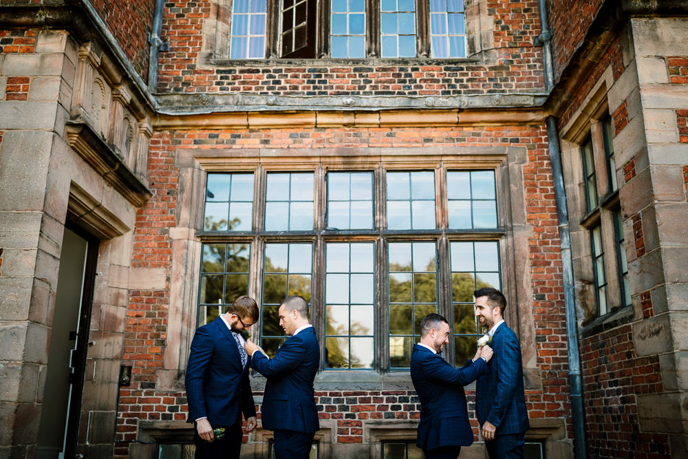 Groom Groomsmen Suits Navy Sperry Tent Wedding Hayley Baxter Photography