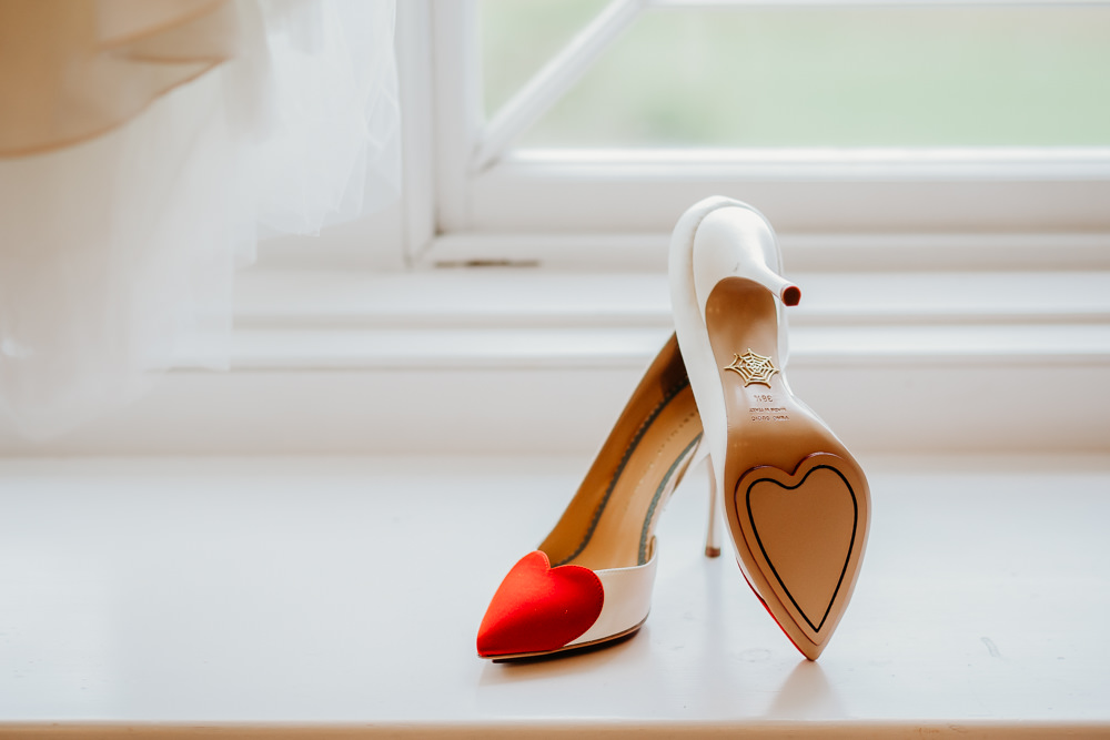 Bride Bridal Shoes Heart Charlotte Olympia St. Tewdrics House Wedding When Charlie Met Hannah