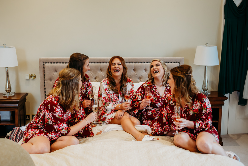 Bride Bridesmaids Dressing Gowns Robes St. Tewdrics House Wedding When Charlie Met Hannah