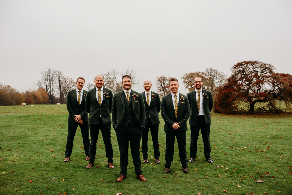 Groom Groomsmen Suits Green St. Tewdrics House Wedding When Charlie Met Hannah