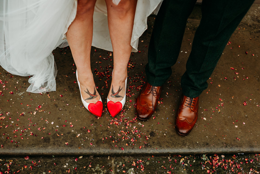 Bride Bridal Shoes Heart Charlotte Olympia Groom St. Tewdrics House Wedding When Charlie Met Hannah