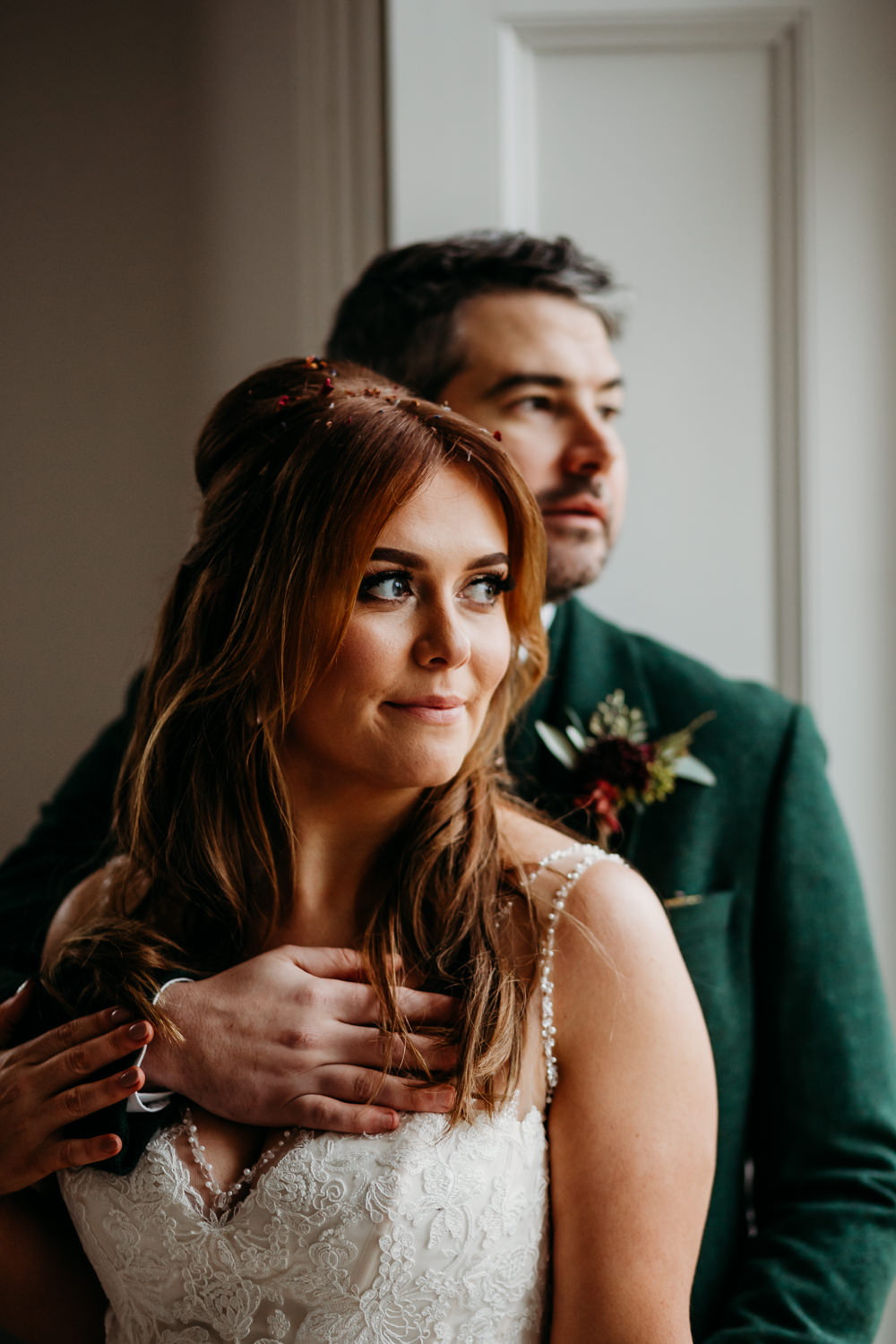Bride Bridal Hair Half Up Half Down Style St. Tewdrics House Wedding When Charlie Met Hannah