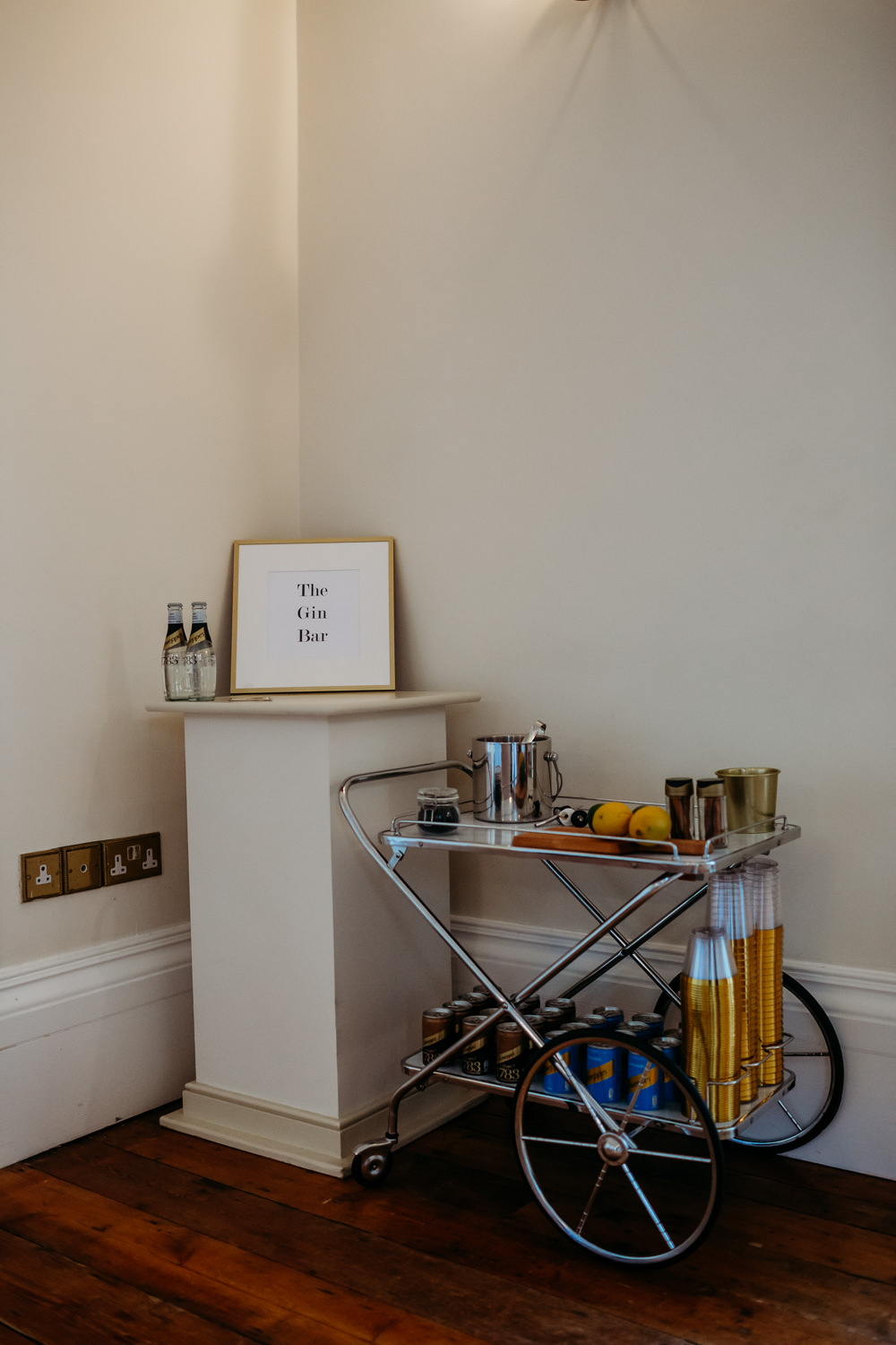 Gin Bar Drinks Trolley St. Tewdrics House Wedding When Charlie Met Hannah
