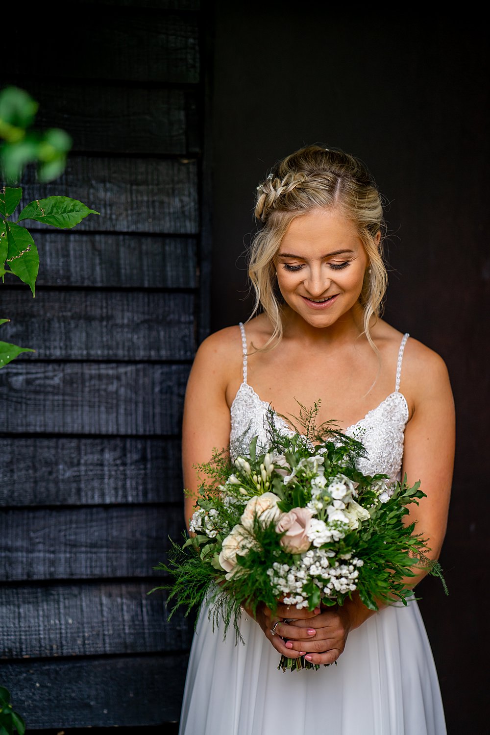 Bouquet Flowers Bride Bridal Rose Greenery Foliage Stylish Rustic Wedding Mia Photography
