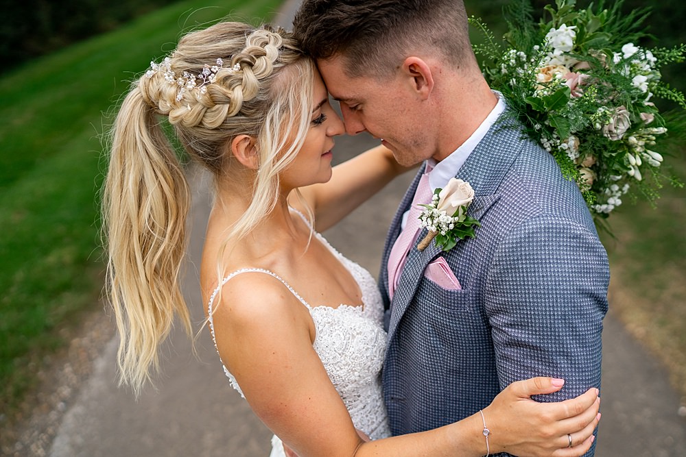 Hair Style Up Do Bride Bridal Ponytail Plait Braid Stylish Rustic Wedding Mia Photography