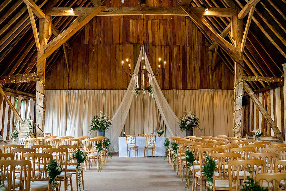Barn Ceremony Decor Flowers Drapes Aisle Stylish Rustic Wedding Mia Photography