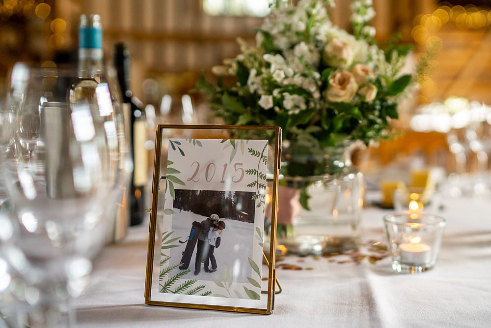 Photo Year Table Number Stylish Rustic Wedding Mia Photography