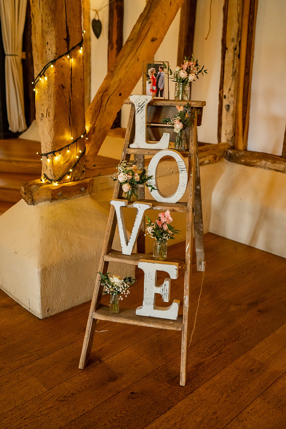 Wooden Ladder Photos Flowers Stylish Rustic Wedding Mia Photography