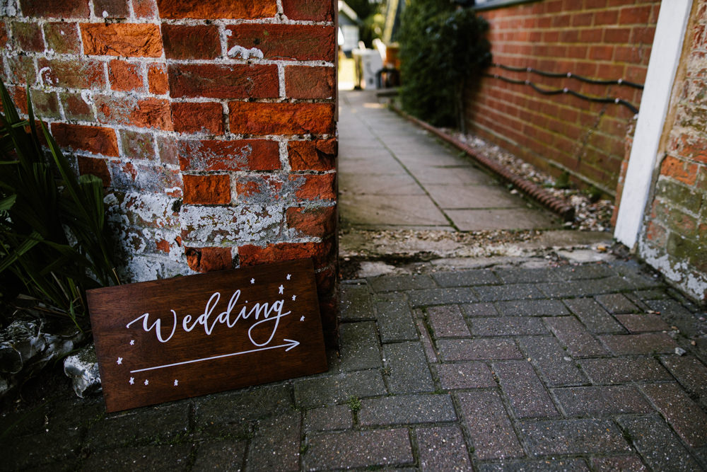 Wooden Sign Signs Signage Signpost Titchwell Manor Wedding Honey and The Moon Photography