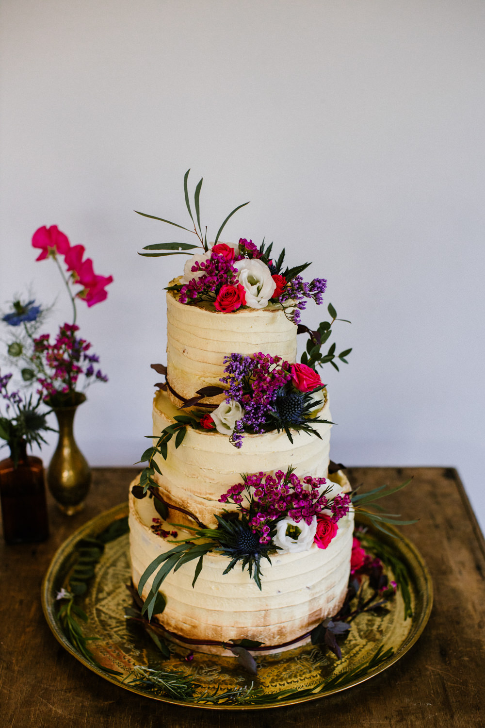 Buttercream Cake Flowers Floral Titchwell Manor Wedding Honey and The Moon Photography