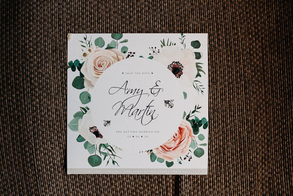 Floral Stationery Invite Invitation Tree Cathedral Wedding Milton Keynes Miracle Moments