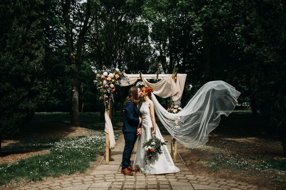 Tree Cathedral Wedding Milton Keynes Miracle Moments Flower Arch Backdrop Flowers Fabric