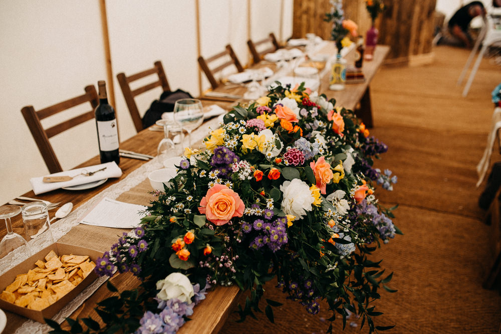 Top Table Flowers Orange Rose Tree Cathedral Wedding Milton Keynes Miracle Moments