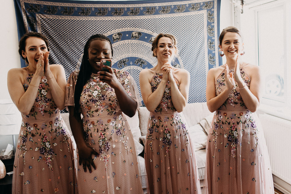 Bridesmaids Bridesmaid Dress Dresses Pink Tree Cathedral Wedding Milton Keynes Miracle Moments