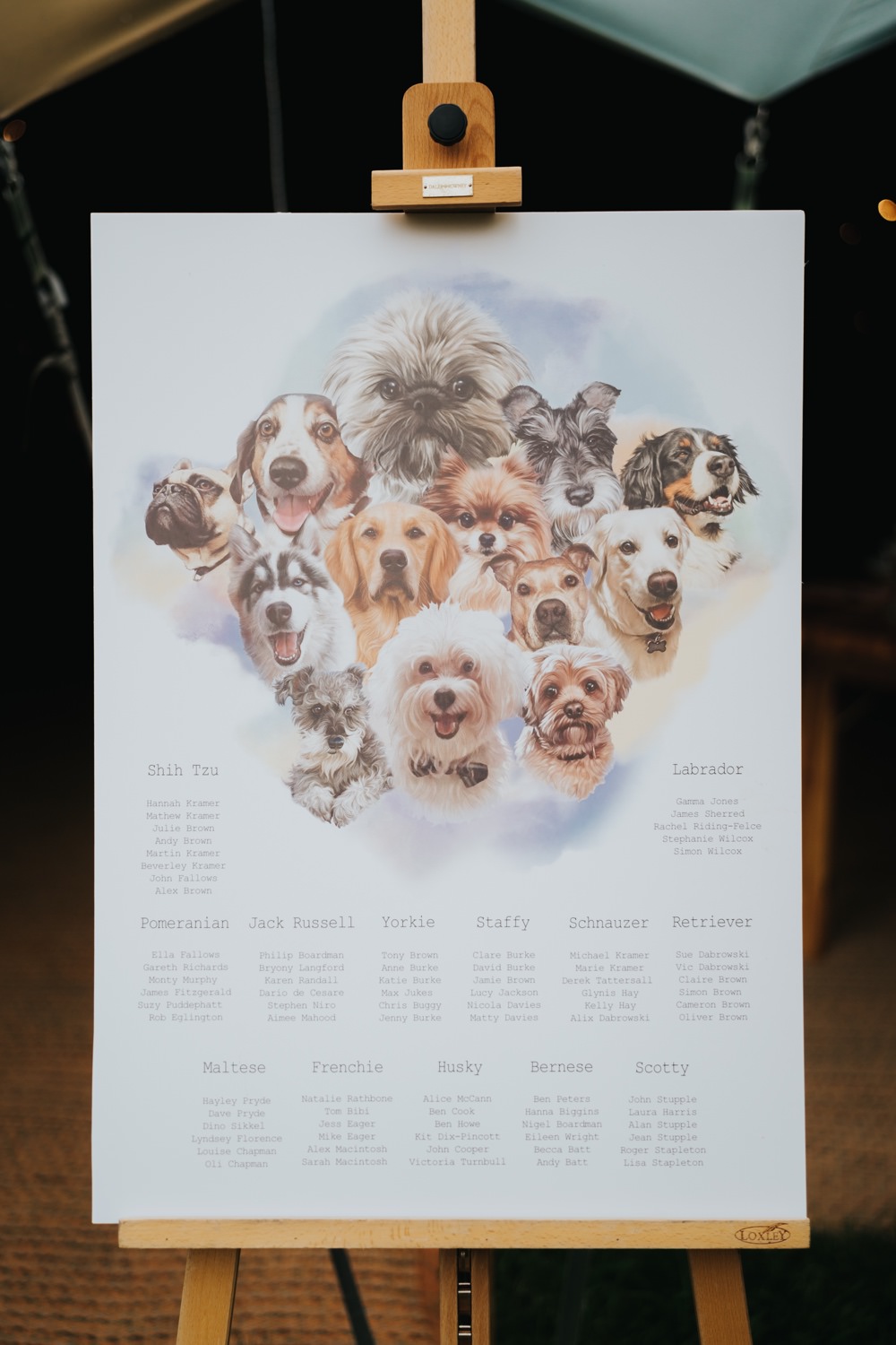 Table Plan Seating Chart Dogs Animal Lovers Wedding Bloom Weddings