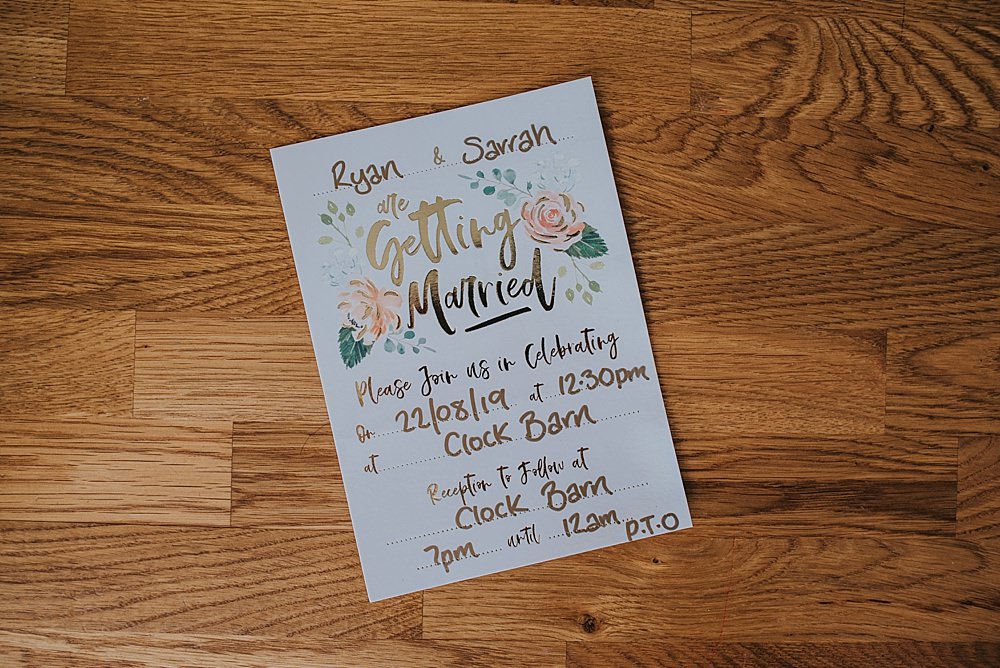 Stationery Invite Invitation Floral Gold Boho Rustic Wedding This and That Photography