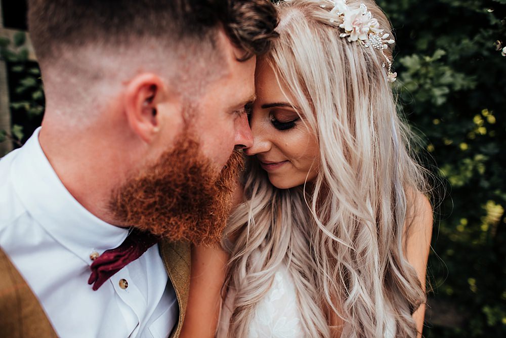 Bride Bridal Hair Make Up Long Waves Accessory Boho Rustic Wedding This and That Photography
