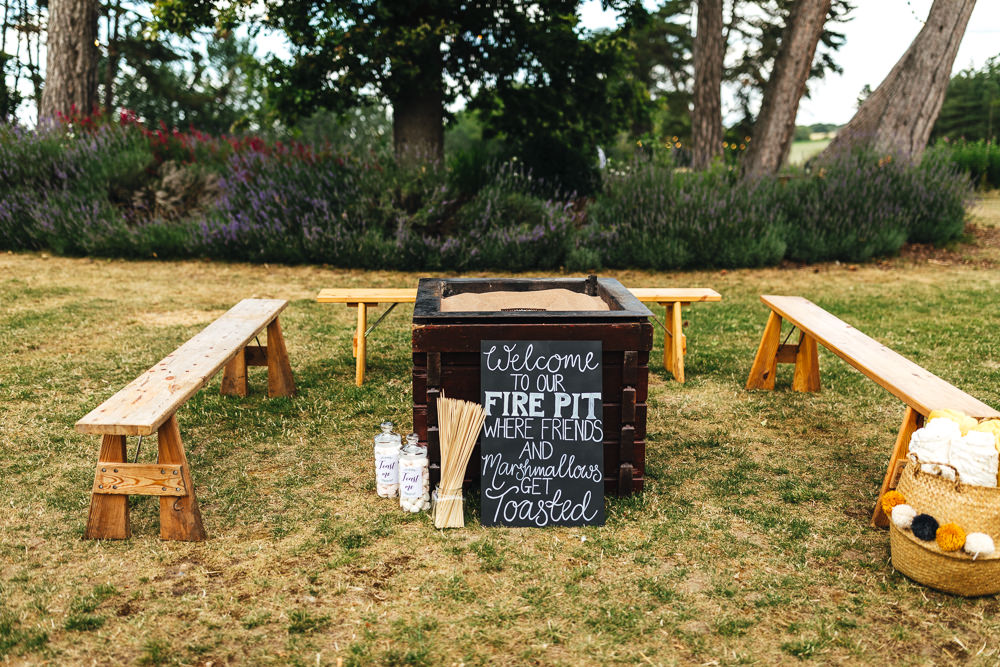 Fire Pit Brook Farm Wedding Kirsty Mackenzie Photography